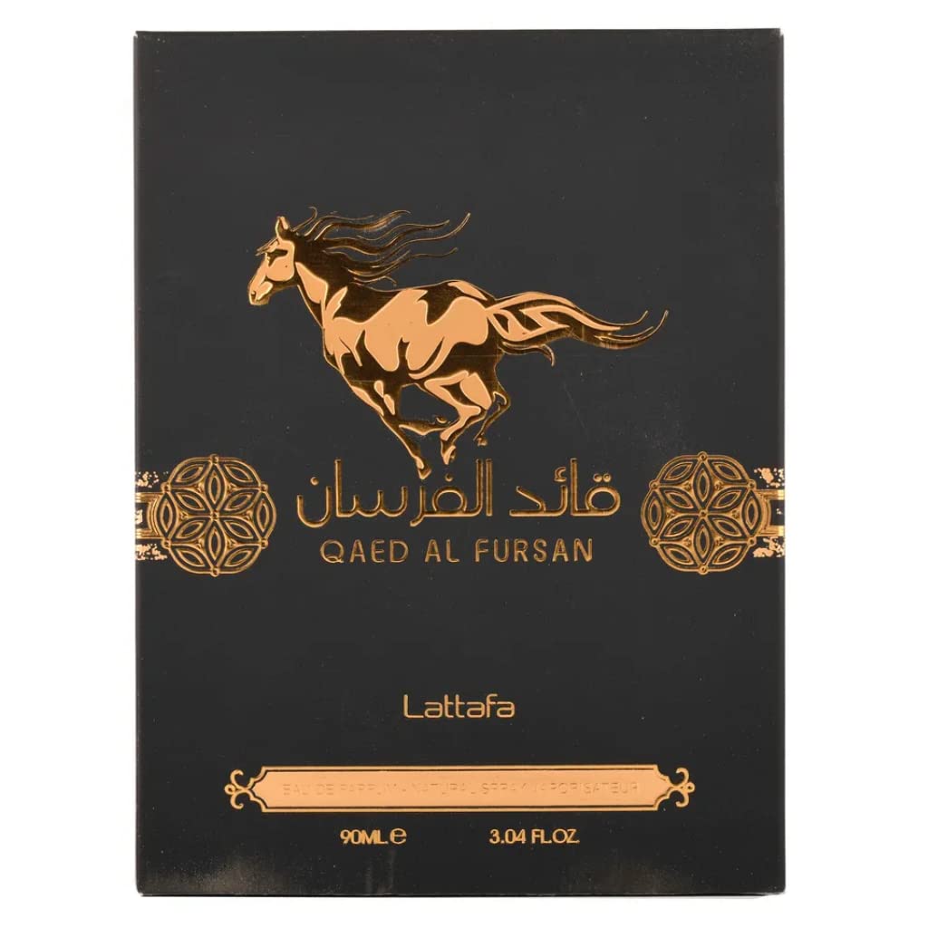 Lattafa Qaed Al Fursan -  Eau de Parfum Long-Lasting Fragrance for Men, 3.40 Ounce / 100 ml