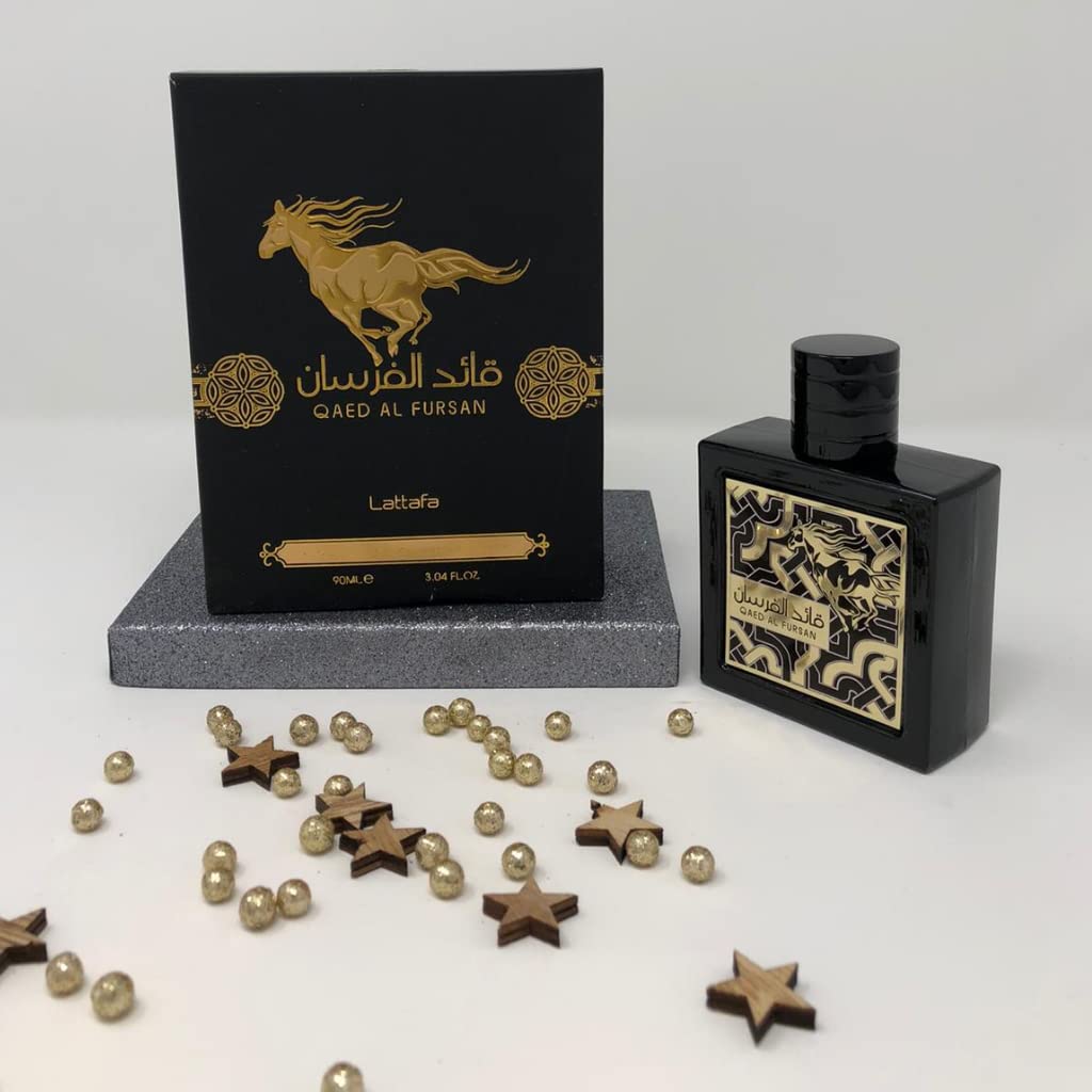 Lattafa Qaed Al Fursan -  Eau de Parfum Long-Lasting Fragrance for Men, 3.40 Ounce / 100 ml