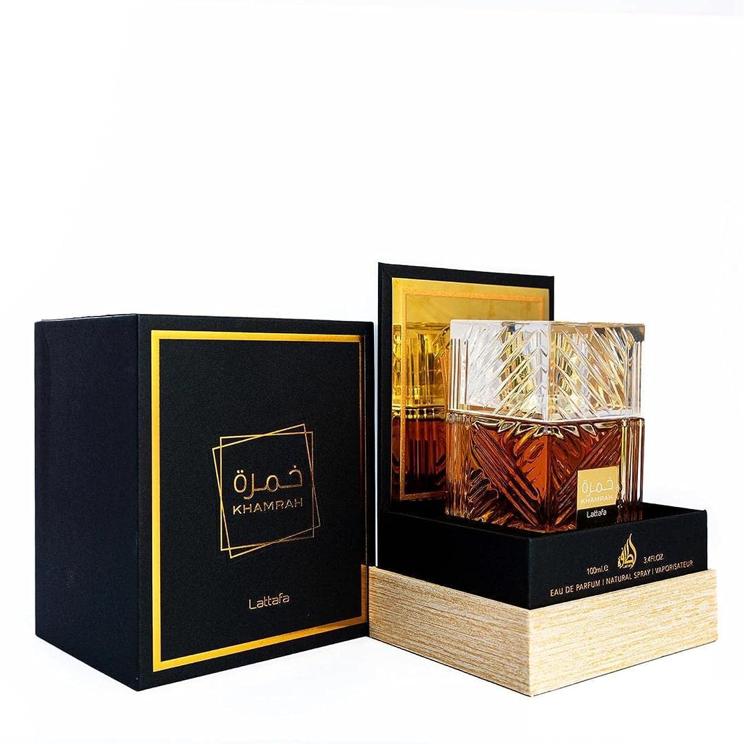 Lattafa Khamrah - Vanilla, Warm Spicy, Amber, Cinnamon - Eau de Parfum Long-Lasting Fragrance for Women, 3.40 Ounce / 100 ml