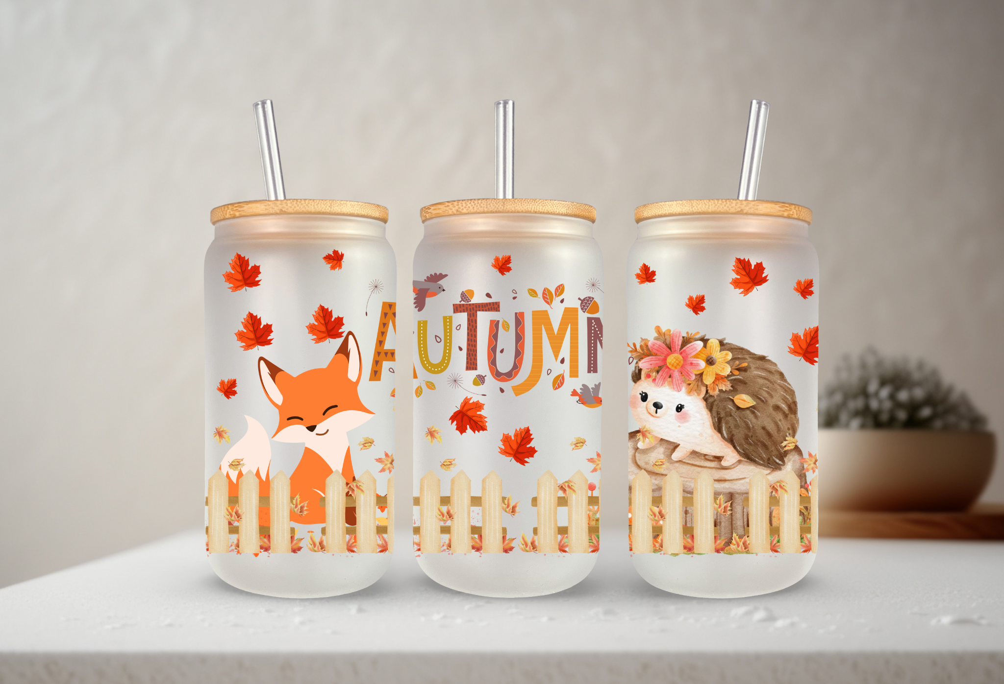 Autumn Frosted Glass 16oz