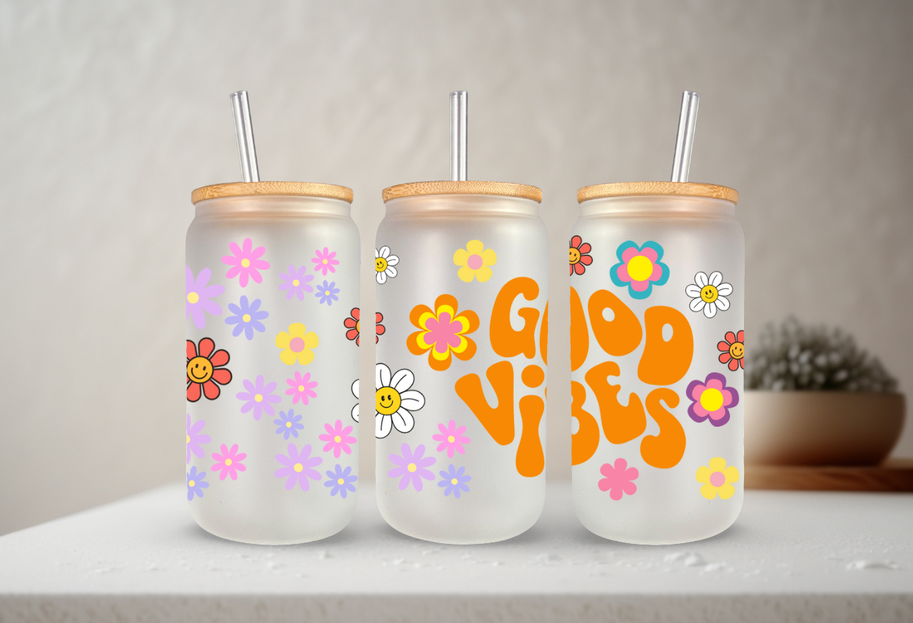 Good Vibes Frosted Glass 16oz