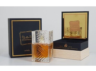 Lattafa Khamrah - Vanilla, Warm Spicy, Amber, Cinnamon - Eau de Parfum Long-Lasting Fragrance for Women, 3.40 Ounce / 100 ml